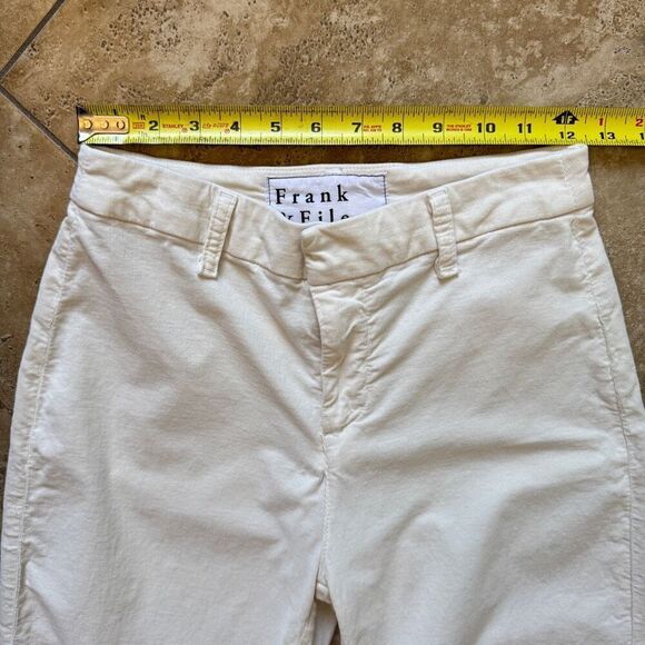 Frank & Eileen Kinsale White Pants Size 2 Raw Hem Cotton Corduroy Stretch - Picture 13 of 16